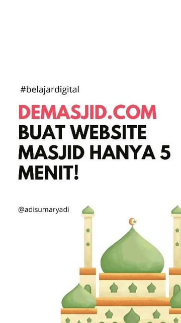 Demasjid, buat teman-teman pengurus DKM atau yang ingin punya website masjid. Gak sampe 5 menit jadi, habis itu isi-isi deh ...
